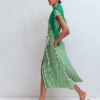 Marcia Jersey Shirt Dress Green and Ivory Stripe Marcia Jersey Shirt Dress Green and Ivory Stripe