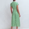 Marcia Jersey Shirt Dress Green and Ivory Stripe Marcia Jersey Shirt Dress Green and Ivory Stripe