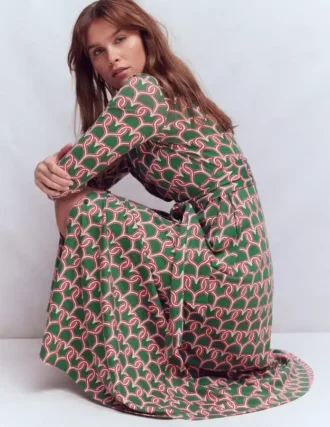 Marcia Jersey Shirt Dress Hunter Green, Heart Link