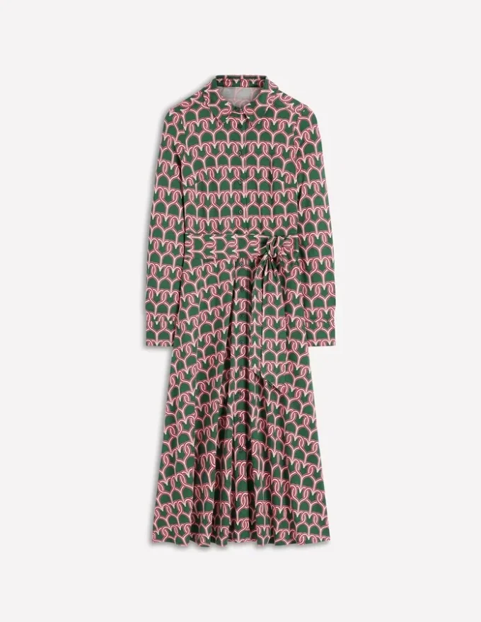 Marcia Jersey Shirt Dress Hunter Green, Heart Link Marcia Jersey Shirt Dress Hunter Green, Heart Link