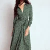 Marcia Jersey Shirt Dress Hunter Green, Painted Dot Marcia Jersey Shirt Dress Hunter Green, Painted Dot