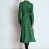 Marcia Jersey Shirt Dress Hunter Green, Painted Dot