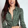 Marcia Jersey Shirt Dress Hunter Green, Painted Dot Marcia Jersey Shirt Dress Hunter Green, Painted Dot