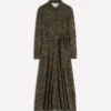 Marcia Jersey Shirt Dress Military Olive, Brushed Animal