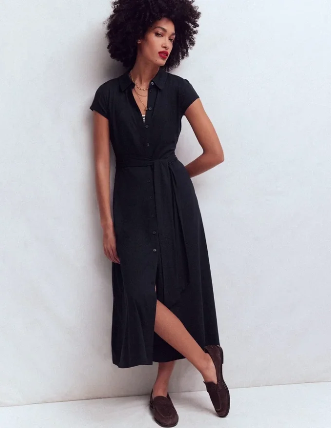 Marcia Jersey Shirt Dress Navy Marcia Jersey Shirt Dress Navy