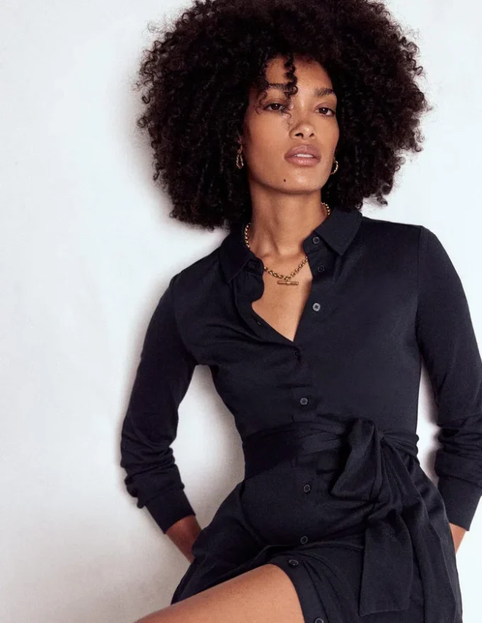 Marcia Jersey Shirt Dress Navy Marcia Jersey Shirt Dress Navy