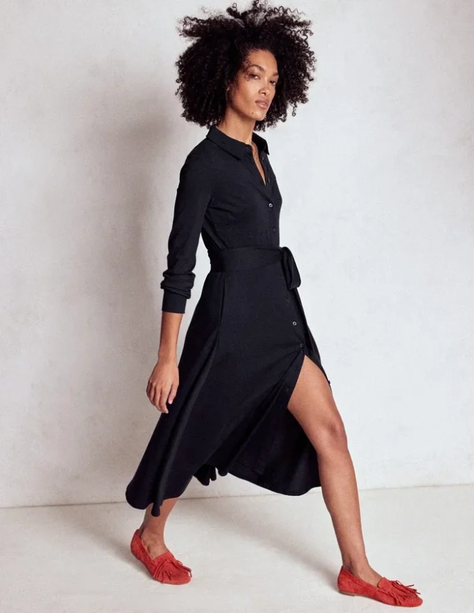 Marcia Jersey Shirt Dress Navy Marcia Jersey Shirt Dress Navy