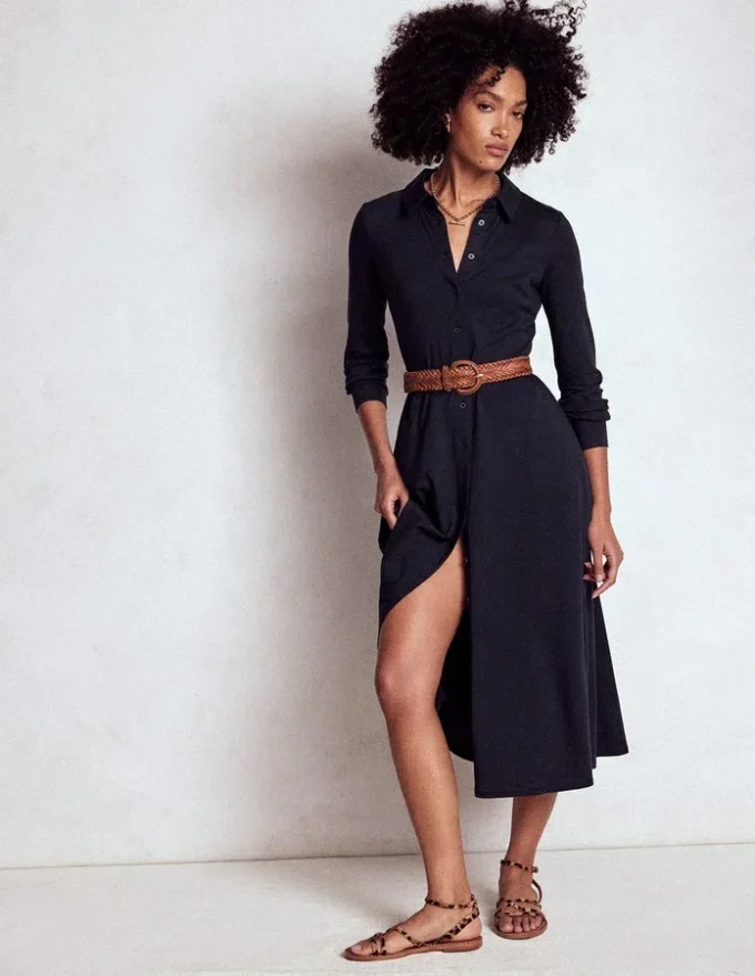 Marcia Jersey Shirt Dress Navy Marcia Jersey Shirt Dress Navy
