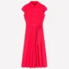 Marcia Jersey Shirt Dress Poppy Red