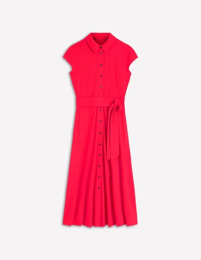 Marcia Jersey Shirt Dress Poppy Red