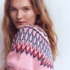 Margot Puff Sleeve T-Shirt Almond Pink Fair Isle