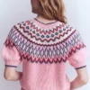 Margot Puff Sleeve T-Shirt Almond Pink Fair Isle