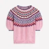 Margot Puff Sleeve T-Shirt Almond Pink Fair Isle