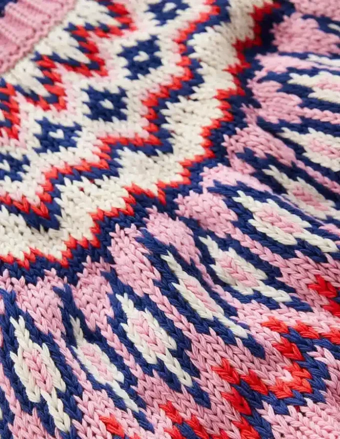 Margot Puff Sleeve T-Shirt Almond Pink Fair Isle