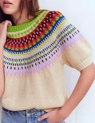 Margot Puff Sleeve T-Shirt Oatmeal Melange