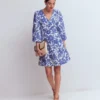 Marla Linen Blend Short Dress Blue Tigers Paradise Marla Linen Blend Short Dress Blue Tigers Paradise