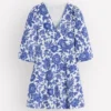 Marla Linen Blend Short Dress Blue Tigers Paradise Marla Linen Blend Short Dress Blue Tigers Paradise