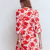 Marla Linen Blend Short Dress Red Elegant Blossom Marla Linen Blend Short Dress Red Elegant Blossom