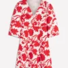 Marla Linen Blend Short Dress Red Elegant Blossom Marla Linen Blend Short Dress Red Elegant Blossom