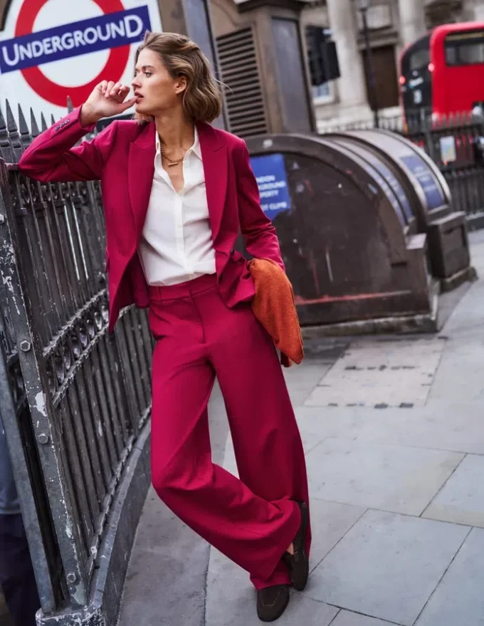 Marylebone Ponte Blazer Pomegranate