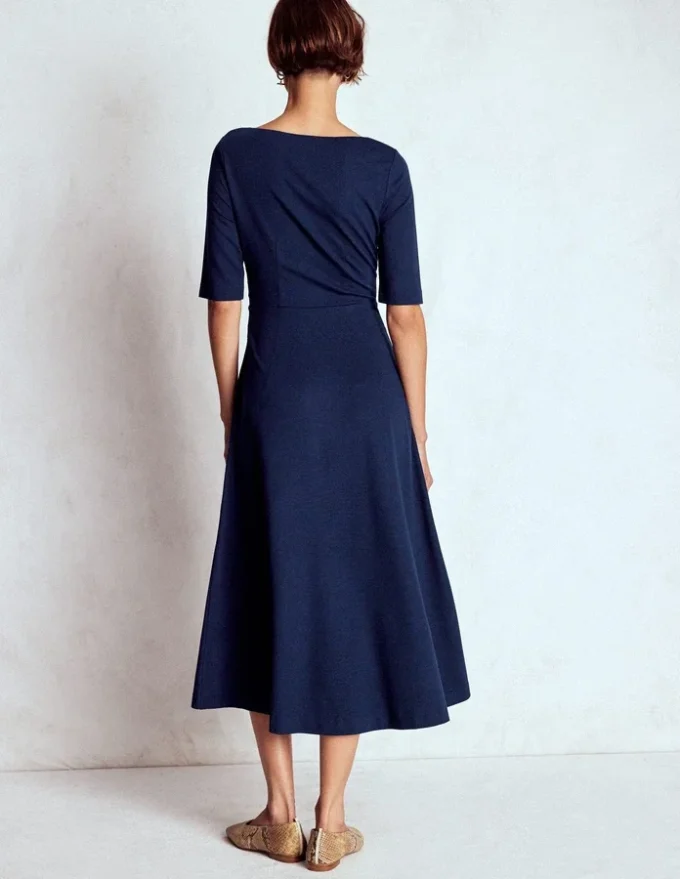 Mathilde Tie Waist Ponte Dress Navy Mathilde Tie Waist Ponte Dress Navy