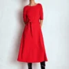 Mathilde Tie Waist Ponte Dress Spicy Red Mathilde Tie Waist Ponte Dress Spicy Red