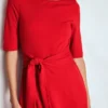 Mathilde Tie Waist Ponte Dress Spicy Red Mathilde Tie Waist Ponte Dress Spicy Red