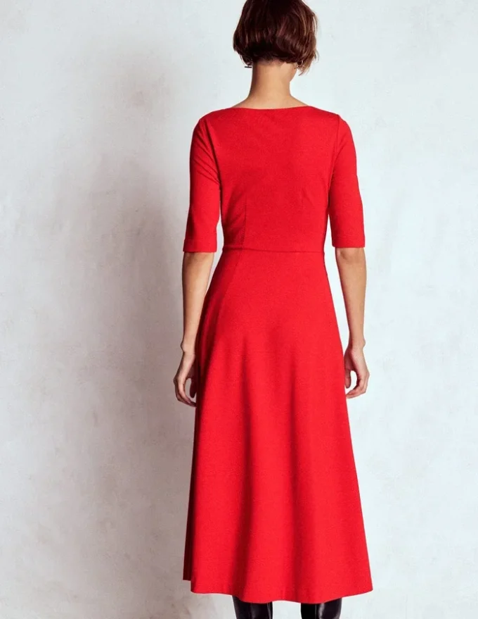 Mathilde Tie Waist Ponte Dress Spicy Red Mathilde Tie Waist Ponte Dress Spicy Red