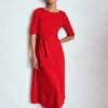 Mathilde Tie Waist Ponte Dress Spicy Red Mathilde Tie Waist Ponte Dress Spicy Red