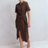 Mavis Midi Jersey Shirt Dress Bitter Chocolate Mavis Midi Jersey Shirt Dress Bitter Chocolate