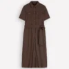 Mavis Midi Jersey Shirt Dress Bitter Chocolate Mavis Midi Jersey Shirt Dress Bitter Chocolate