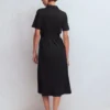 Mavis Midi Jersey Shirt Dress Black Mavis Midi Jersey Shirt Dress Black