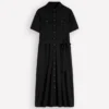 Mavis Midi Jersey Shirt Dress Black Mavis Midi Jersey Shirt Dress Black