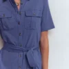Mavis Midi Jersey Shirt Dress Denim Blue Mavis Midi Jersey Shirt Dress Denim Blue