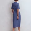 Mavis Midi Jersey Shirt Dress Denim Blue Mavis Midi Jersey Shirt Dress Denim Blue