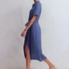 Mavis Midi Jersey Shirt Dress Denim Blue Mavis Midi Jersey Shirt Dress Denim Blue