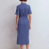 Mavis Midi Jersey Shirt Dress Denim Blue Mavis Midi Jersey Shirt Dress Denim Blue