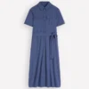 Mavis Midi Jersey Shirt Dress Denim Blue Mavis Midi Jersey Shirt Dress Denim Blue