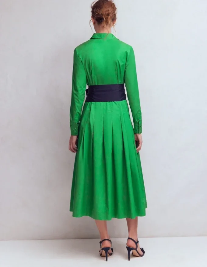 Maxi Pleated Bow Dress Green Navy Maxi Pleated Bow Dress Green Navy