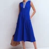 May Jersey Midi Dress Bright Blue May Jersey Midi Dress Bright Blue