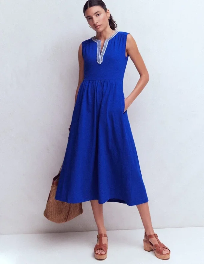 May Jersey Midi Dress Bright Blue May Jersey Midi Dress Bright Blue