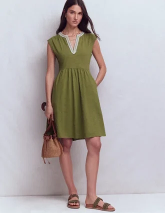 May Jersey Short Dress Olive
