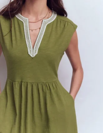 May Jersey Short Dress Olive