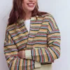 Maya Zip Up Jacket Ivory, Rainbow Maya Zip Up Jacket Ivory, Rainbow