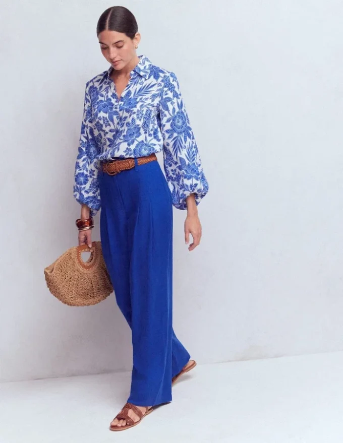 Mayfair Linen Pants Bright Blue Mayfair Linen Pants Bright Blue