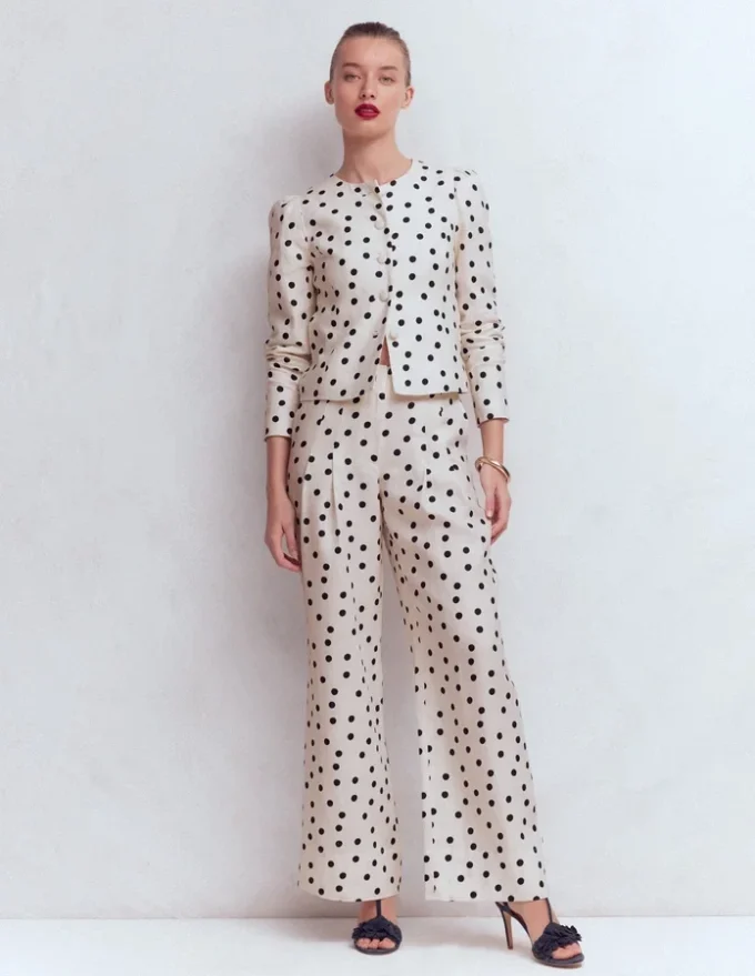 Mayfair Linen Pants Ivory, Painted Dot Mayfair Linen Pants Ivory, Painted Dot