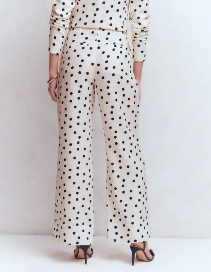 Mayfair Linen Pants Ivory, Painted Dot Mayfair Linen Pants Ivory, Painted Dot