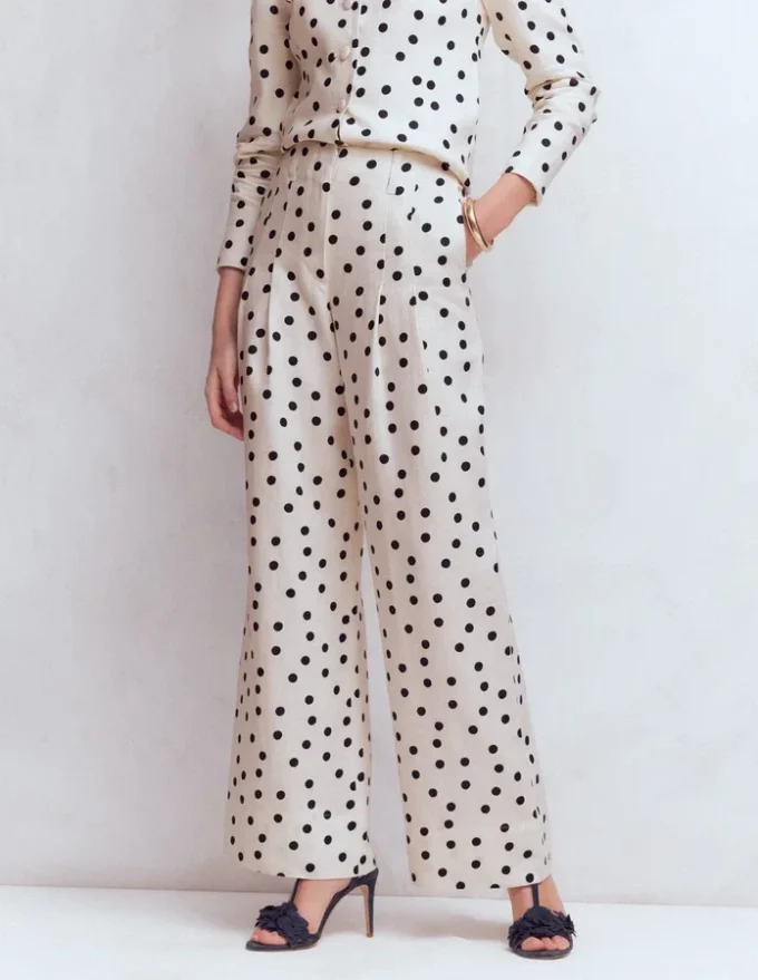 Mayfair Linen Pants Ivory, Painted Dot Mayfair Linen Pants Ivory, Painted Dot