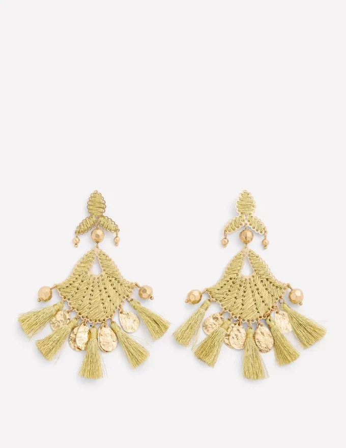 Mega Motif Earrings Gold Colour Mega Motif Earrings Gold Colour