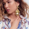 Mega Motif Earrings Gold Colour Mega Motif Earrings Gold Colour